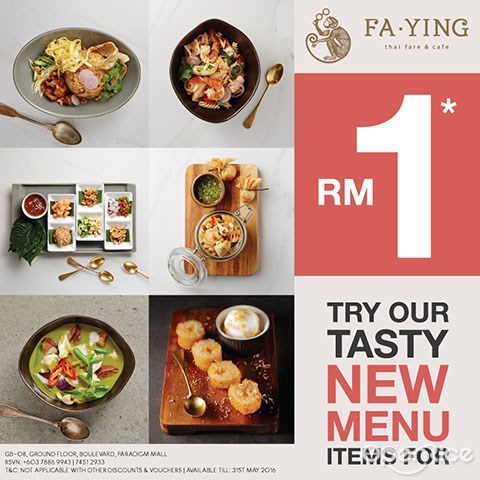Fa.Ying, paradigm mall, pj, thai food, thai cuisine, new menu