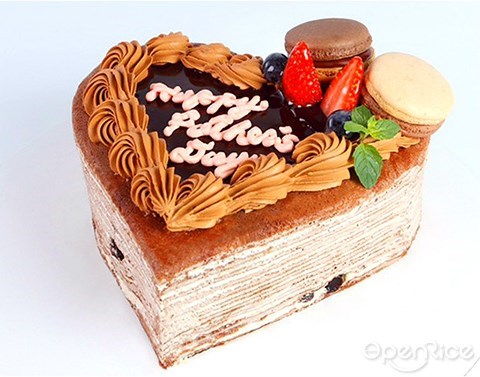 Nadeje, Crepe cake, Mille crepe, Parents day, heart shaped cake, KL, PJ