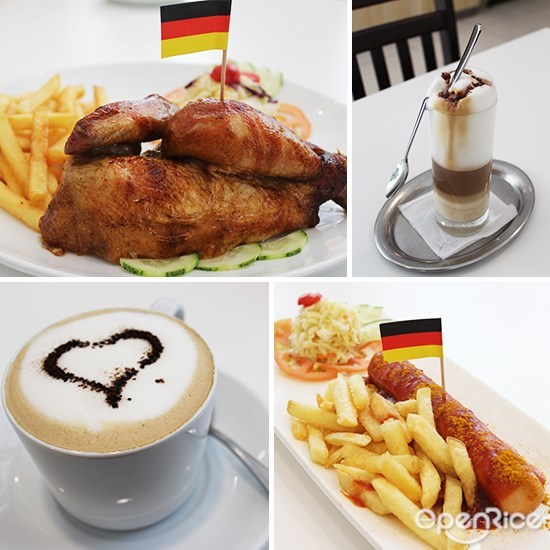 Am Sande, 德国, Roasted half chicken, 白咖啡, white coffee, german delights, pasta