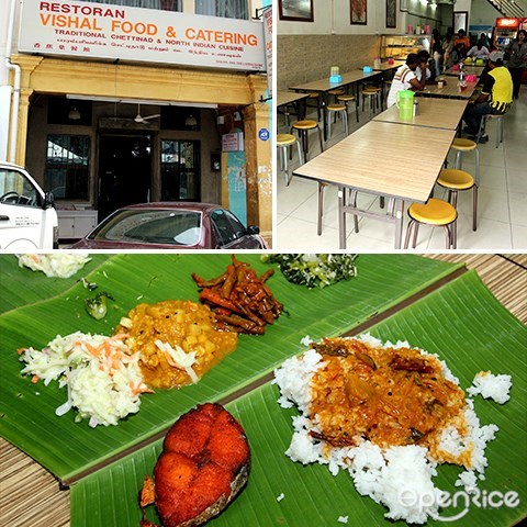 vishal food & catering, banana leaf rice, brickfields, little india, kl, temple