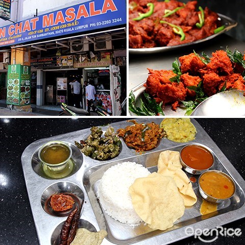 vegetarian, chat masala, thali, brickfields, little india, kl