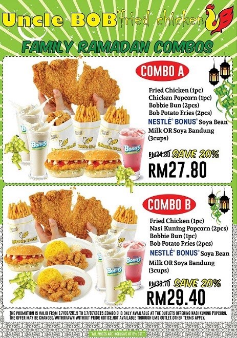 uncle bob, fried chicken, ramadhan, promotions, 2015, kota kinabalu