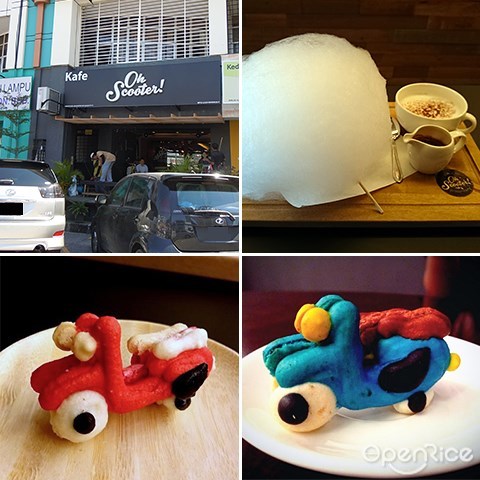 Oh Scooter Café, USJ Subang, Macaron, Cotton candy coffee, Subang