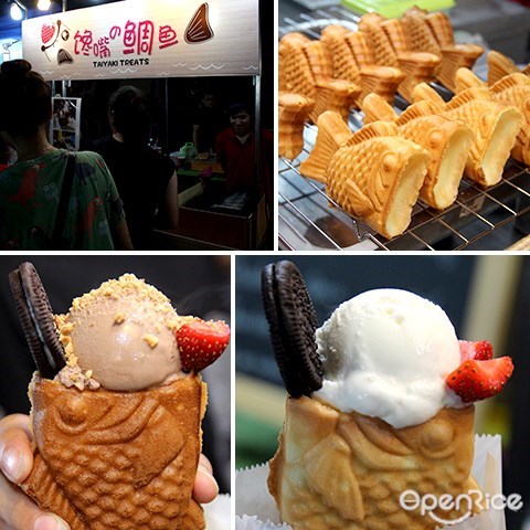 鲷鱼烧, 冰淇淋, 康乐夜市, taiyaki, ice cream, taman connaught, cheras, pasar malam, kl