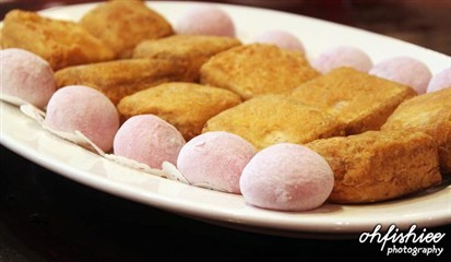 Deep fried yam with Nian Gao is the best dessert to end this meal!