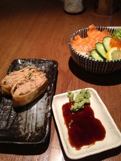 Tuna Inari sushi, Salmon Don